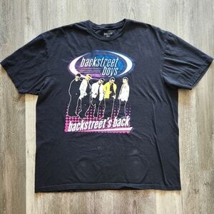 Retro Backstreet Boys Backstreet's Back Graphic Tee Black Unisex Size XL‎